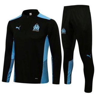 Survetement Training Marseille 2022 Noir Bleu Pas Cher