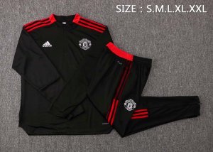 Survetement Training Manchester United 2022 Noir Rouge Pas Cher