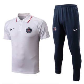 Polo PSG Ensemble Complet 2022-2023 Blanc Pas Cher