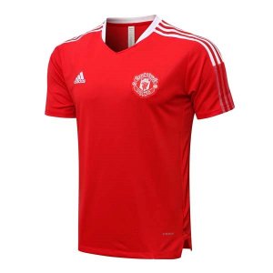 Maillot De Foot Entrainement Manchester United Ensemble Complet 2022 Rouge Noir Pas Cher