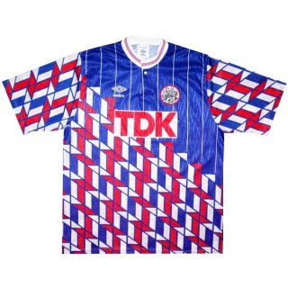 Thailande Maillot De Foot Ajax Exterieur Retro 1990 1991 Bleu Pas Cher