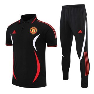 Polo Manchester United Ensemble Complet 2022-2023 Noir Pas Cher