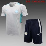 Maillot De Foot Entrainement Manchester City Ensemble Complet 2022 Gris Pas Cher