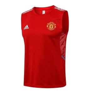 Maillot De Foot Manchester United Sans Manches 2022 Rouge Noir Pas Cher